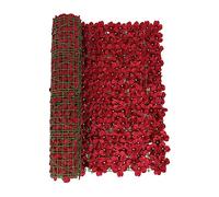 BBTISG Artificial Ivy Hedge Screening Expanding Artificial Fence, 50x100CM Wedding Decor Bordering Garden Fence for Wall Decoration, Fence Screen, and Privacy Shield (Red)