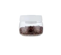 BBTISG Clear Vacuum Canister with Seal Lids, Glass Food Storage Jar Clear Glass Canister Kitchen Food Storage Containers Jars for Coffee Sugar Tea Spices (White 400ml)