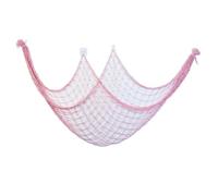 BBTISG Decorative Fishing Net, 1.5 * 2m Nautical Beach Party Sea Themed Decor Wall Hang with Sea Shells for Bedroom Wall Frame Photo Nautical Decorations (Pink)