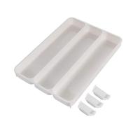 BBTISG Drawer Cutlery Tray, Adjustable Compartments Utensil Tray Non-Slip Multi-Purpose Cutlery Utensil Organizer for Kitchen Drawers
