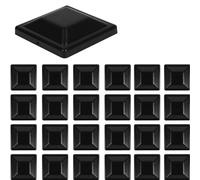 BBTISG Fence Post Caps, 4x4 (3.6x3.6Inch) Water-Proof UV-Proof Black Deck Post Caps with Screws Reusable Plastic Fence Poles Caps for Fence Post Deck or Porch (24)