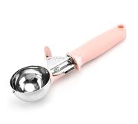 BBTISG Ice Cream Scoop Stainless Steel, Mash Potato Spoon with Trigger Multi-Functional Gelato Sorbet Server, Dessert & Cookie Doug for Ice Cream, Cookie, Mashed Potato, Meatballs (Pink)