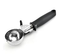 BBTISG Ice Cream Scoop Stainless Steel, Mash Potato Spoon with Trigger Multi-Functional Gelato Sorbet Server, Dessert & Cookie Doug for Ice Cream, Cookie, Mashed Potato, Meatballs (Black)
