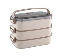 BBTISG Lunch Box, 3-Layer Stackable Bento Box Stainless Steel Children's Lunch Box with Compartments for Work, Office, School