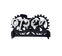 BBTISG Open and Closed Sign, Gear Mechanics Convertible Open Closed Signs Creative Wooden Hanging Shop Sign Door for Business Door, Restaurant, Club, Cafe, Hotel