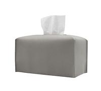 BBTISG PU Leather Tissue Box Holder, Minimalistic Napkins Storage Cube Tissue Paper Holder Box for Dining, Room, Bathroom Office (Grey)