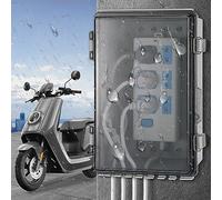 BBTISG Weather Proof Plug Box, Transparent Outdoor Socket Waterproof Socket Box Outside Cable Connection Socket Enclosure for Bathroom Garden Garage Yard (200 * 100 * 110mm)