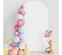 BBTISG Wedding Arch Cover, Arch Backdrop Background Cover Round Top Backdrop Frame Stand Cover for Anniversary, Baby Shower, Wedding, Birthday (5ft/150 x65CM, White)