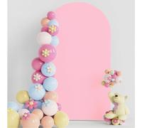 BBTISG Wedding Arch Cover, Arch Backdrop Background Cover Round Top Backdrop Frame Stand Cover for Anniversary, Baby Shower, Wedding, Birthday (6ft/180 x 80CM, Pink)