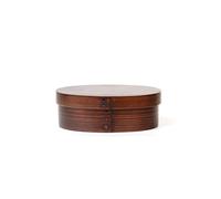 BBTISG Wooden Bento Lunch Box, Japanese Style Traditional Natural Wooden Bento Lunch Boxes 3 Compartments Dinnerware for Children and Adults (Brown, Round)
