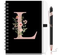 BBTO 1 Set Initial Letter Notebook for Women Personalized Gifts Floral B6 Notebook with Ballpoint Pen for Christmas Birthday Office Supplies(Letter L)