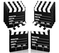 BBTO 10 Pieces Movie Film Clap Board, 7 x 8 Inch Cardboard Movie Clapboard Directors Clapper Writable Cut Action Scene Board for Movies Films Photo Props (Double-Sided Printing,Black and White)