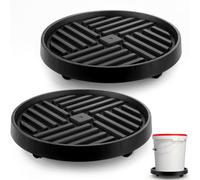 BBTO 2 Pack Bucket Dolly, 17 Inch 5-Wheel Wash Bucket Caddy for Car Washing & Auto Detailing, Garage Janitorial Moving, Heavy-Duty Round Base for Mop Flower Pot, Black