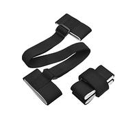 BBTO 2 Pack Ski Carrier Strap, Adjustable Shoulder Carrier Lash Handle Straps with Cushioned Fastener Tape Strap Loop for Easily Carry Skis and Poles, Black