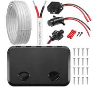 BBTO 3 Pack Marine Boat Hatch Deck Cover Lid with 8 Gauge 2 Wire Trolling Motor Plug 12v-24 and 10 Gauge Marine Wire 30 ft Waterproof Accessories Set for Bass John Skiff Sailboat Yacht Fishing Boat