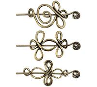 BBTO 3 Pcs Celtic Shawl Pin Women Crossed Knots Budding Spiral Crocheted Scarf Cloak Pin Sweater Brooch for Knitter Handmade Cape, Zinc, zinc alloy
