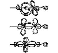 BBTO 3 Pcs Celtic Shawl Pin Women Crossed Knots Budding Spiral Crocheted Scarf Cloak Pin Sweater Brooch for Knitter Handmade Cape, Zinc, zinc alloy