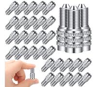 BBTO 32 Pcs Double Seal Valve Stem Cap Inflate Tire Valve Caps Flow Through Tires Air Cap Metal Valve Cap for High Pressure Truck Car RV Semi Bus Tires for Van Trailers Semi Trailer Boats