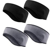 BBTO 4 Pcs kids ear muffs Winter Ear Warmer Fleece Headband for boys Child Outside Sporting Running(Black, Gray)