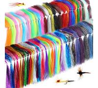 BBTO 60 Bags Colors Crystal Flash Fly Tying Material Fly Tying Thread Line Fly Tieing Kit for Hook Lure Dry Flies Jig Skirts Making, 300-400 Pcs Per Bag, Approx 30 Cm/ 11.81 Inches in Length