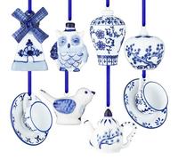 BBTO 8 Pcs Christmas Mini Ginger Jar Ornaments Chinoiserie Porcelain Hanging Ornaments Ceramic Christmas Ornaments Blue and White Christmas Tree Decorations Christmas Hanging Pendant (Stylish Style)