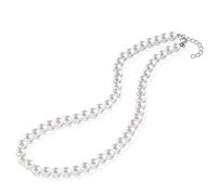 BBTO Fake Pearl Necklaces Costume Jewellery Round Imitation Faux Pearl Choker White for Women Brides Girls 8 mm Beaded Necklaces Vintage Elegant Gift for Wedding Birthday Parties Christmas