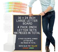 BBTO Large Felt Letter Board Sign 24 x 30 Inch, Changeable Letter Board with Boxes, Large Felt Menu for Restaurant Announcements, Restaurant Menus