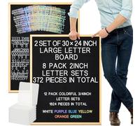 BBTO Large Felt Letter Board Sign 24 x 30 Inch, Changeable Letter Board with Boxes, Large Felt Menu for Restaurant Announcements, Restaurant Menus(2 Pcs,Black)