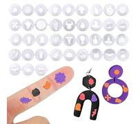 BBTO Set of 36 Polymer Clay Cutters for Earring Jewelry Small Plastic Clay Cutters Molds Pottery Tools for Jewelry Making