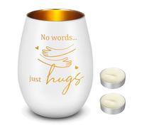 BBTO Sympathy Gift Glass Tea Light Candle Holder No Words Thinking of You Just Hugs Bereavement Candle Holder for Loss of Loved Encourage Get Well Soon Grieving Support Gift for Women Men