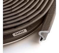 BBTO Weather Stripping Door Seal Exterior Weather Strip for Window V-Shaped Foam Kerf Garage Door Gap Blocker Soundproof Home Improvement Easy to Install(26 Feet,Brown)