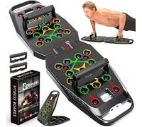 BBTOPS Foldable Push UP Board,Portable 20-in-1 Push UP Bar at Home Gym,Pushup Handles for Floor, Fitness Accessories Training Equipment For Man and Women (Solo-Black)