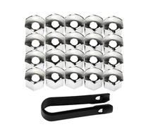 BBTUA 20 Pcs Wheel Nut Covers for MG MGS5 EV 2025, Bolt Cover Caps with Removal Tool for Wheels Protection and Enhanced Appearance,Silver-17mm