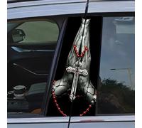 BBTUA 2Pcs Car Window Pillar Decals for Kia Soul II 2016-2022, 3D Graphic B-Pillar Stickers, Waterproof Auto Exterior Trim Cover Trim Decoration,Praying Hands