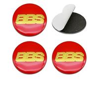 BBTUA 4 Pcs Wheel Center Cap Sticker for BBS 56MM 60MM 65MM 70MM 80MM, Badge Emblem Decal Car Hub Centre Caps Sticker Badge Wheel Trim,Red Gold-70MM