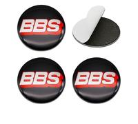 BBTUA 4 Pcs Wheel Center Cap Sticker for BBS 56MM 60MM 65MM 70MM 80MM, Badge Emblem Decal Car Hub Centre Caps Sticker Badge Wheel Trim,Black Red-65MM