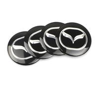 BBTUA 4 Pcs Wheel Center Cap Sticker for Mazda 3 2004-2011, Badge Emblem Decal Car Hub Centre Caps Sticker Badge Wheel Trim,Bla-ck 1-65mm