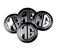 BBTUA 4 Pcs Wheel Center Cap Sticker for MG MG3 / MG4 EV / MG5 / MG6 / MG HS/MG 56mm, Badge Emblem Decal Car Hub Centre Caps Sticker Badge Wheel Trim,Bla-ck