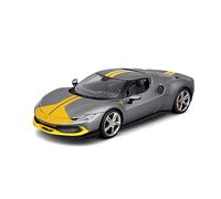 BBurago Diecast Model Car Ferrari 296 GTB Assetto Fiorano 2022 Gray Met./Yellow 1:18 18-16017G