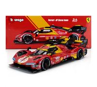 Bburago FERRARI RACING 499P LE MANS HYPERCAR (2024) AF CORSE #50-1:18 Scale - Incredibly Detailed Die-Cast Replica Collectible Race Car Model