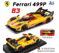 Bburago 1:24 2024 Ferrari 499P FORMULA RACING 488 250GTO FXXK 458 Alloy Luxury Vehicle Diecast Cars Model Toy Collection Gift FXX K-10