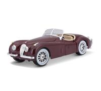 Bburago 1:24 Bijoux Jaguar XK 120 Roadster (1951) Assorted Colours, Silver Or Wine Red Metallic