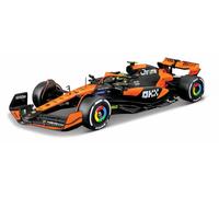 Bburago 1:24 McLaren MCL38 Model Kit with Norris #4 Helmet - No Glue or Paint Re
