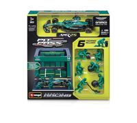 Bburago 1:43 Aston Martin Aramco F1 AMR25 2025 Pit Pass Diorama Lance Stroll Model Car
