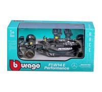 Bburago Formula 1 F1 MB W14 2023 (Hamilton) Race Car - 1:43 Scale - Incredibly Detailed Die-Cast Replica Collectible Model Vehicle, Black
