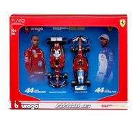 Bburago 1:43 F1 Twin Pack Ferrari SF25 #44 Lewis Hamilton Seasonal Livery & Miam