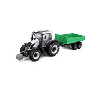 Bburago 1:43 Farm Tractor Valtra with Trailer - Friction-Powered Diecast Vehicle for Kids Ages 3+ | Model No. 31676