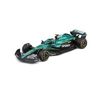 Bburago 1:43 Scale Aston Martin Aramco AMR25 Formula 1 Car 2025#14 Fernando Alonso - Die-Cast Model with Helmet & Display Case, Official F1 Collectible