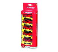 Bburago FERRARI RACE AND PLAY 5 VEHICLE PACK - 1:64 Scale - Incredibly Detailed Die-Cast Replica Collectible Model Vehicles