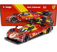 Bburago FERRARI RACING 499P LE MANS HYPERCAR (2024) AF CORSE #50-1:18 Scale - Incredibly Detailed Die-Cast Replica Collectible Race Car Model